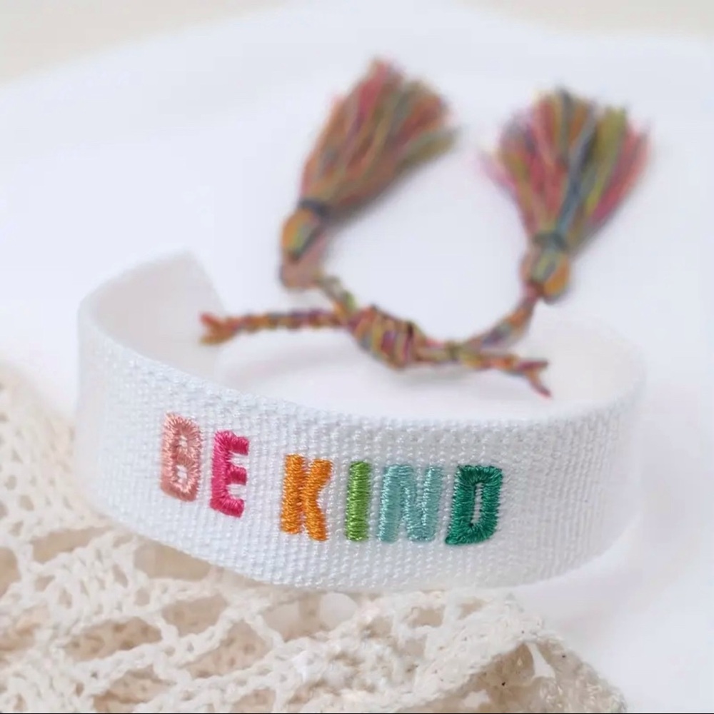 Woven Tassel Be Kind Rainbow Friendship Bracelet